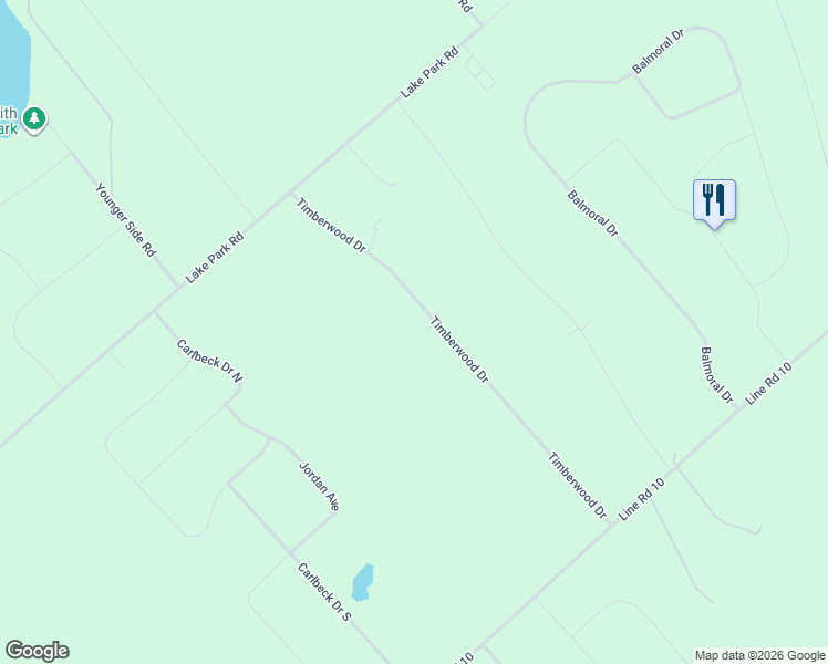 map of restaurants, bars, coffee shops, grocery stores, and more near 289 Timberwood Drive in Carleton Place