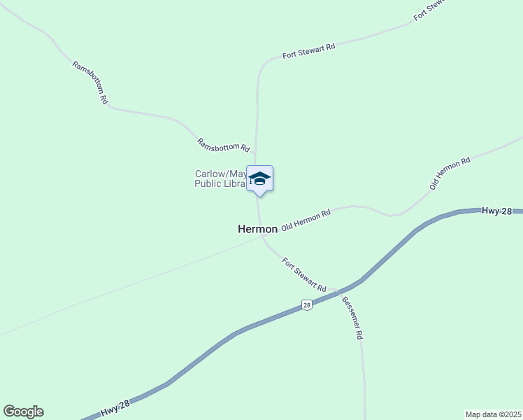 map of restaurants, bars, coffee shops, grocery stores, and more near 122 Fort Stewart Road in Bancroft