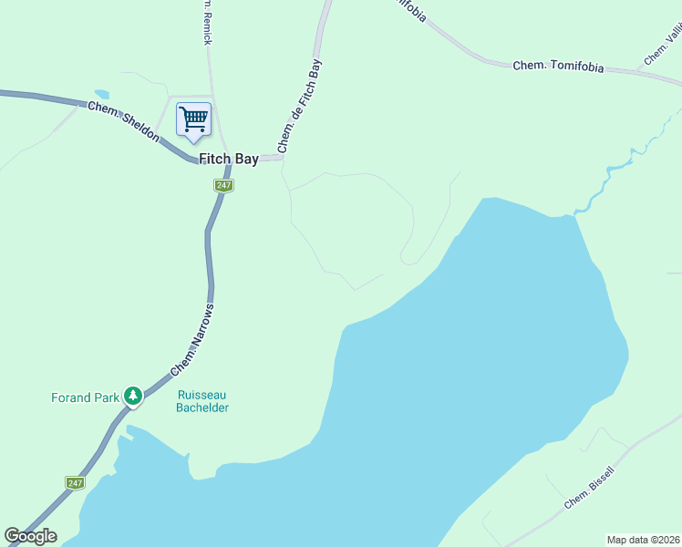 map of restaurants, bars, coffee shops, grocery stores, and more near 100 Chemin Bombardier in Magog