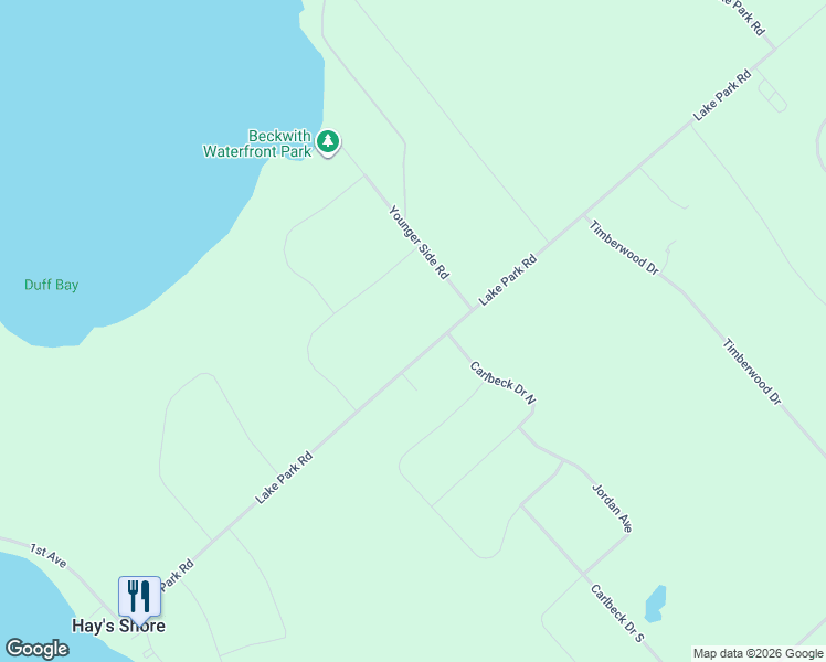 map of restaurants, bars, coffee shops, grocery stores, and more near 485 Lake Park Road in Carleton Place