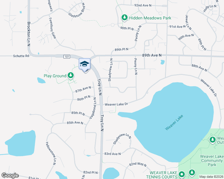 map of restaurants, bars, coffee shops, grocery stores, and more near 18141 87th Avenue North in Osseo