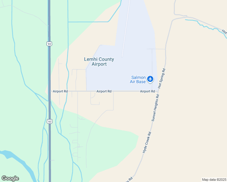 map of restaurants, bars, coffee shops, grocery stores, and more near Airport Road in Salmon