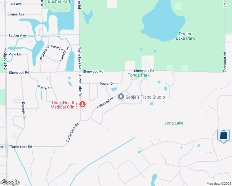 map of restaurants, bars, coffee shops, grocery stores, and more near 270 Poplar Drive in Shoreview
