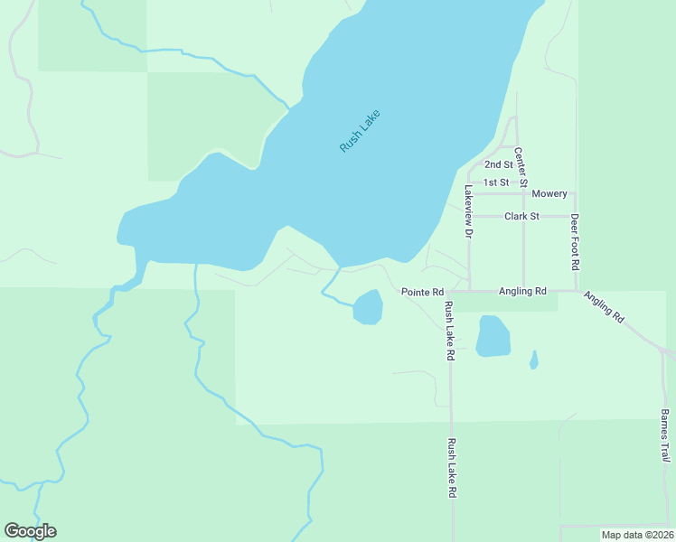 map of restaurants, bars, coffee shops, grocery stores, and more near Pointe Road in Montmorency County