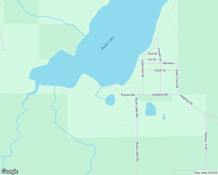 map of restaurants, bars, coffee shops, grocery stores, and more near Pointe Road in Montmorency County