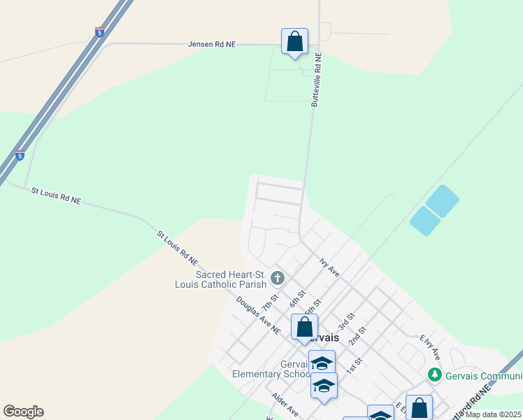 map of restaurants, bars, coffee shops, grocery stores, and more near 922 Lantana Lane Northeast in Gervais