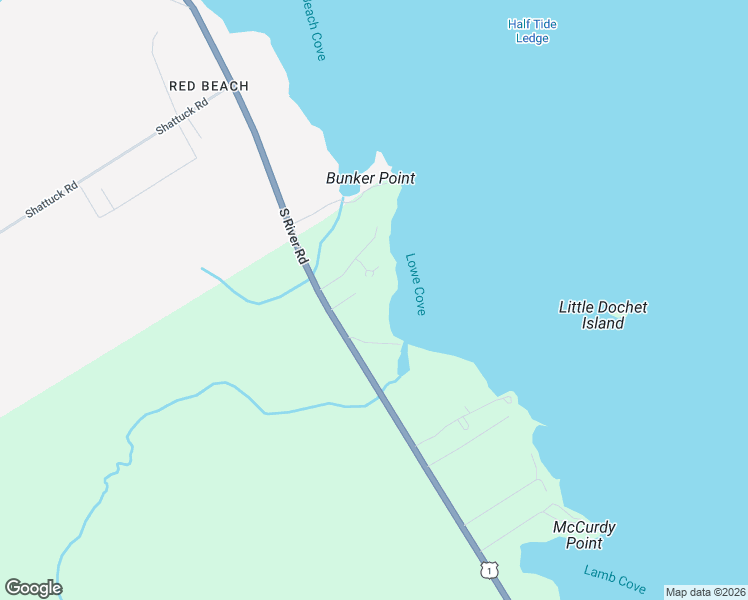 map of restaurants, bars, coffee shops, grocery stores, and more near 2 Bates Lane in Robbinston