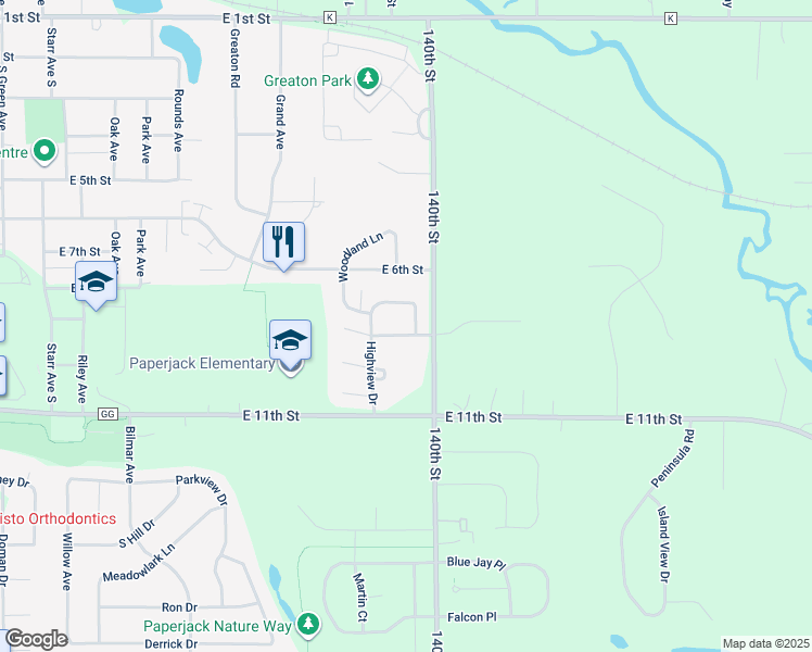 map of restaurants, bars, coffee shops, grocery stores, and more near 1239 Spruce Court in New Richmond