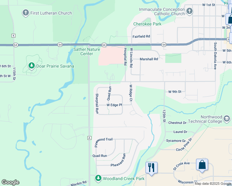 map of restaurants, bars, coffee shops, grocery stores, and more near 922 Pheasant Run in New Richmond