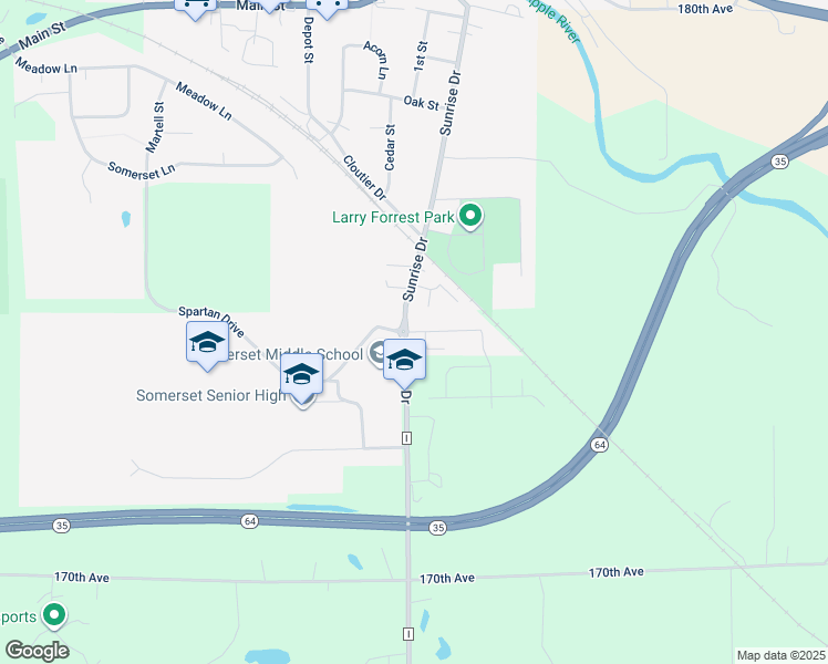 map of restaurants, bars, coffee shops, grocery stores, and more near 410 Belisle Street in Somerset