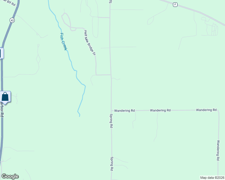 map of restaurants, bars, coffee shops, grocery stores, and more near 9156 Spring Road in Fish Creek