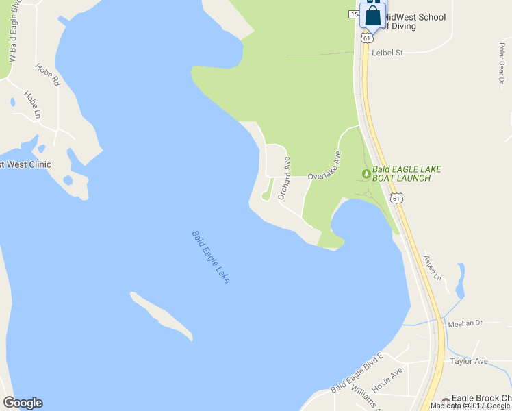 map of restaurants, bars, coffee shops, grocery stores, and more near 5717 Birch Road in White Bear Lake