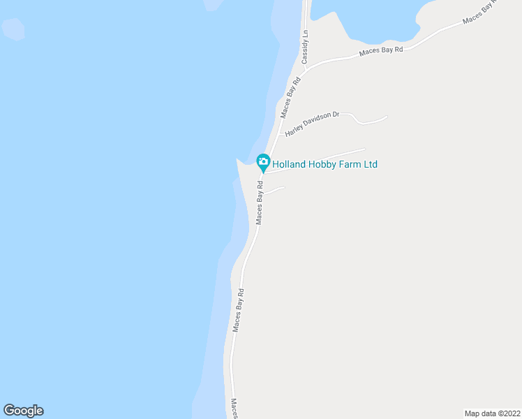 map of restaurants, bars, coffee shops, grocery stores, and more near 215 Maces Bay Road in Maces Bay