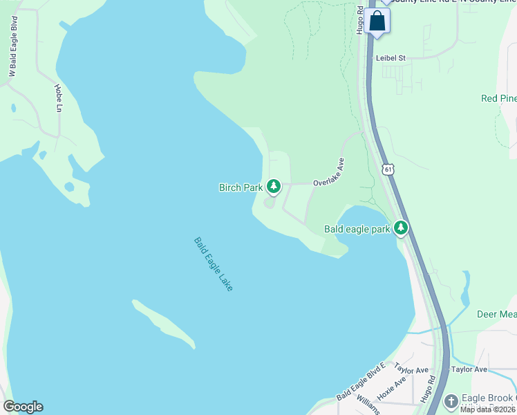 map of restaurants, bars, coffee shops, grocery stores, and more near 5717 Birch Road in White Bear Lake