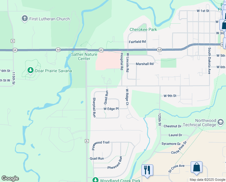 map of restaurants, bars, coffee shops, grocery stores, and more near 922 Pheasant Run in New Richmond