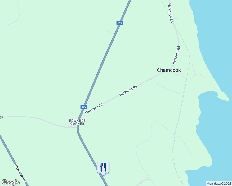 map of restaurants, bars, coffee shops, grocery stores, and more near 42 Harkness Road in Chamcook