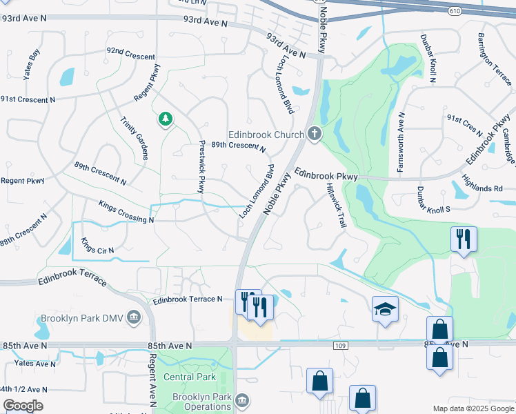 map of restaurants, bars, coffee shops, grocery stores, and more near 4600 Oxborough Gardens in Minneapolis