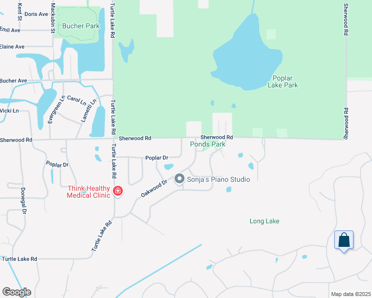 map of restaurants, bars, coffee shops, grocery stores, and more near 240 Poplar Drive in Shoreview