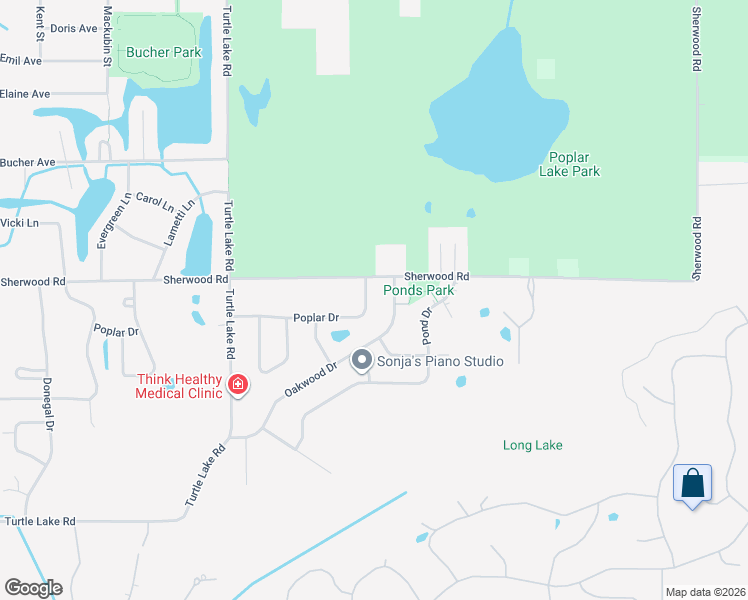 map of restaurants, bars, coffee shops, grocery stores, and more near 240 Poplar Drive in Shoreview