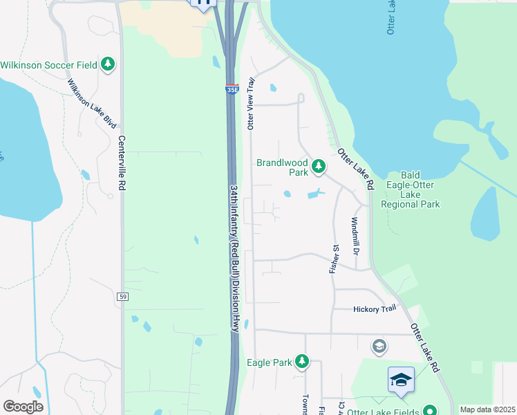 map of restaurants, bars, coffee shops, grocery stores, and more near 1253 Greenbriar Court in White Bear Lake