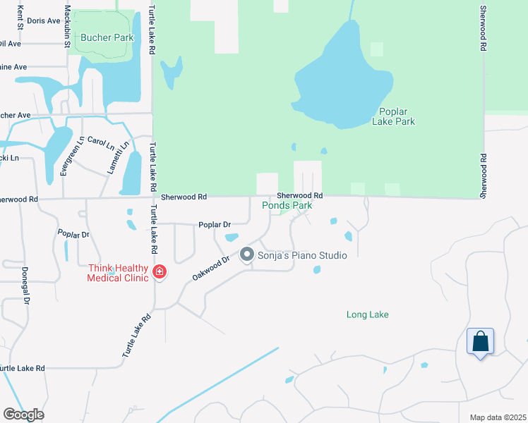 map of restaurants, bars, coffee shops, grocery stores, and more near 240 Poplar Drive in Shoreview