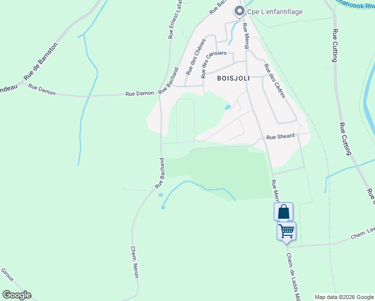 map of restaurants, bars, coffee shops, grocery stores, and more near 553 Avenue des Érables in Coaticook
