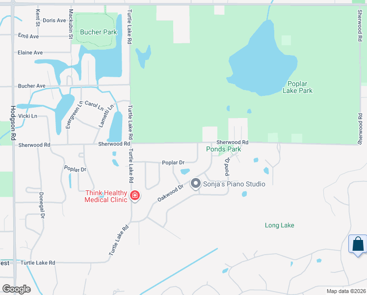 map of restaurants, bars, coffee shops, grocery stores, and more near 270 Sherwood Road in Shoreview