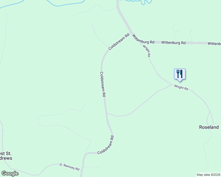 map of restaurants, bars, coffee shops, grocery stores, and more near 2244 Coldstream Road in West Saint Andrews