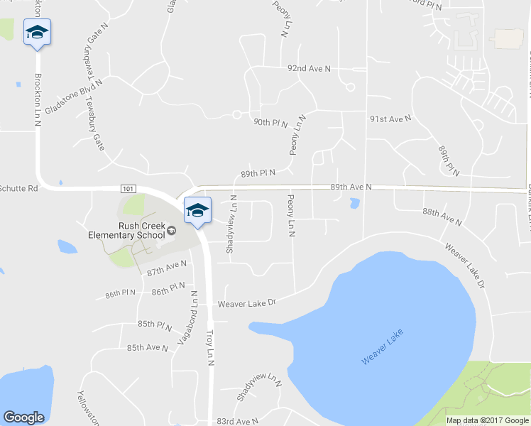 map of restaurants, bars, coffee shops, grocery stores, and more near 8833 Queensland Lane North in Maple Grove