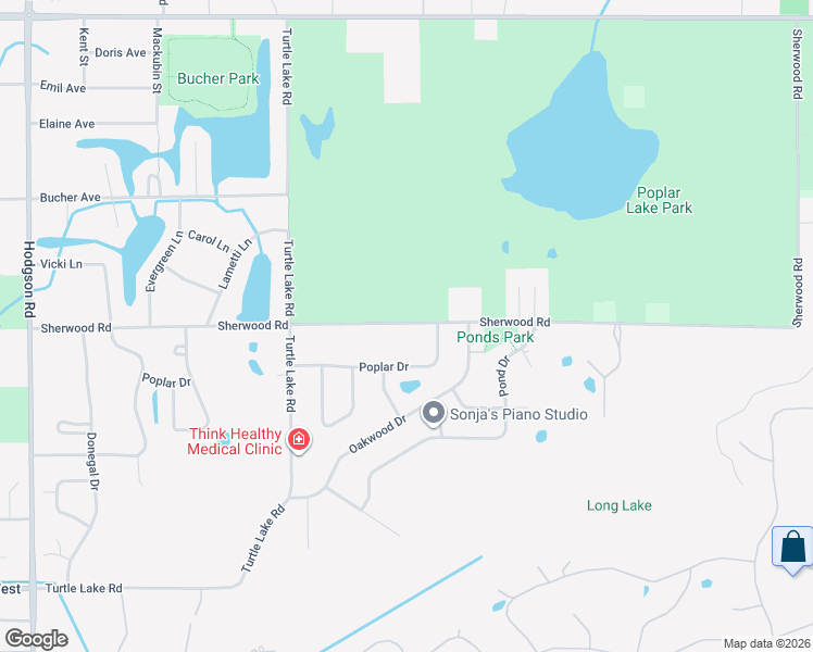 map of restaurants, bars, coffee shops, grocery stores, and more near 270 Sherwood Road in Shoreview