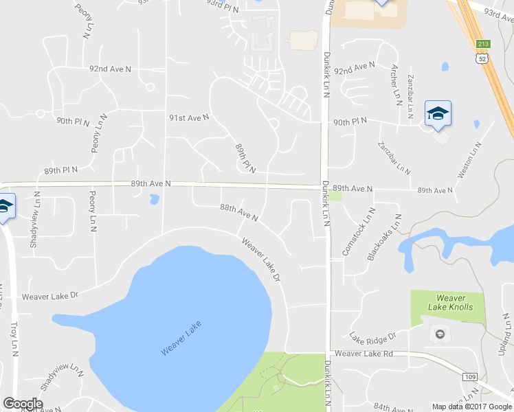 map of restaurants, bars, coffee shops, grocery stores, and more near 8861 Garland Lane North in Maple Grove