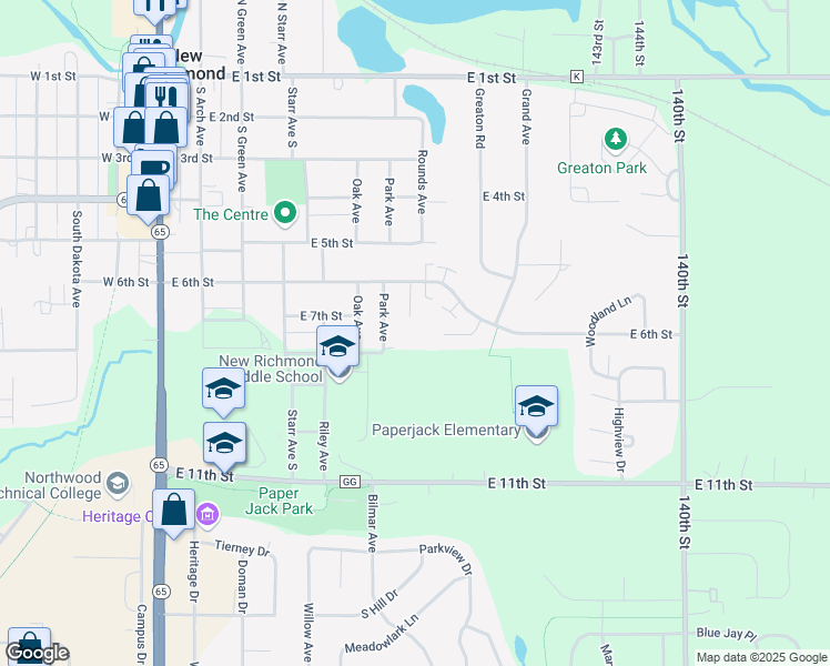 map of restaurants, bars, coffee shops, grocery stores, and more near 700 Hagen Avenue in New Richmond