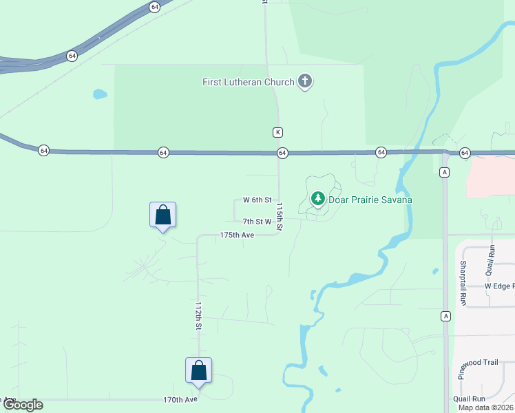 map of restaurants, bars, coffee shops, grocery stores, and more near 1944 West 6th Street in New Richmond
