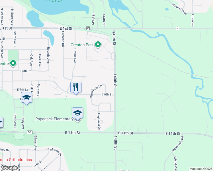 map of restaurants, bars, coffee shops, grocery stores, and more near 531 Woodland Lane in New Richmond