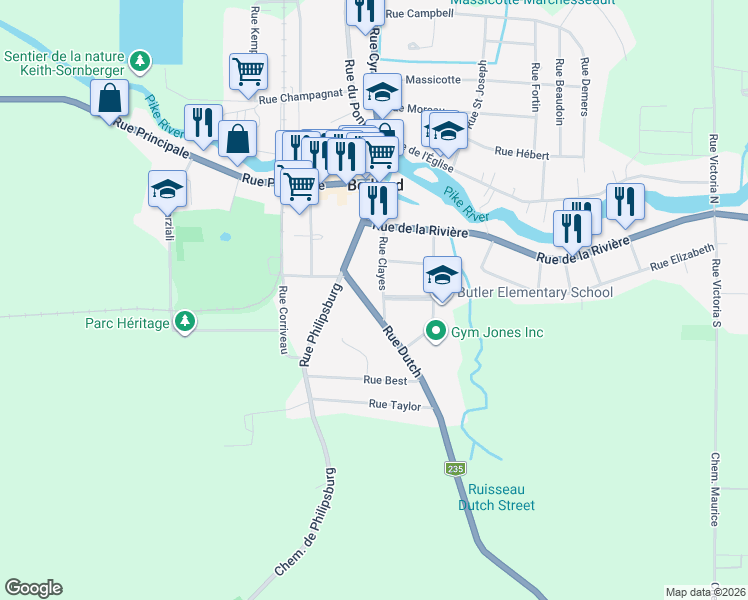 map of restaurants, bars, coffee shops, grocery stores, and more near 16 Rue Dutch in Bedford