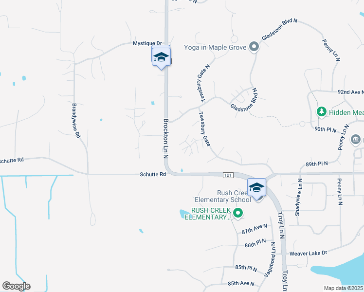 map of restaurants, bars, coffee shops, grocery stores, and more near 8991 Sawgrass Glen North in Osseo