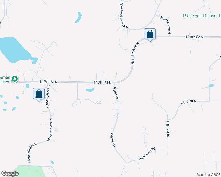 map of restaurants, bars, coffee shops, grocery stores, and more near 1 Bayhill Road in White Bear Lake