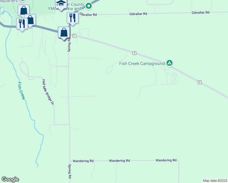 map of restaurants, bars, coffee shops, grocery stores, and more near 3863 Spring Court in Fish Creek
