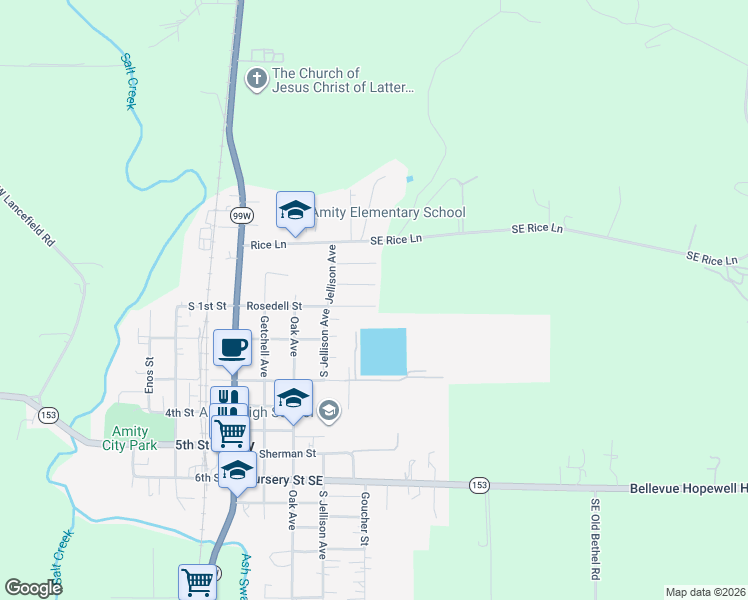 map of restaurants, bars, coffee shops, grocery stores, and more near 412 Rosedell Street in Amity