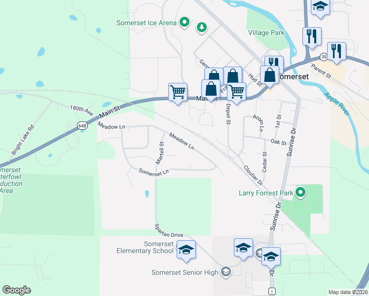 map of restaurants, bars, coffee shops, grocery stores, and more near 470 Liberty Circle in Somerset