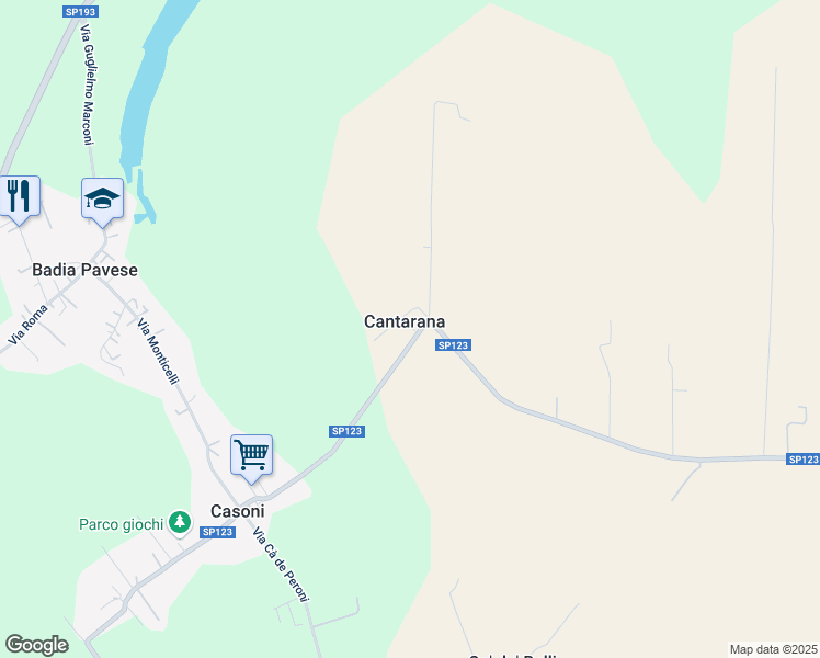 map of restaurants, bars, coffee shops, grocery stores, and more near 9 Località Cantarana in Cantarana