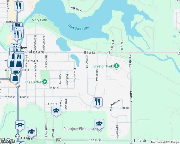 map of restaurants, bars, coffee shops, grocery stores, and more near 320 Greaton Road in New Richmond