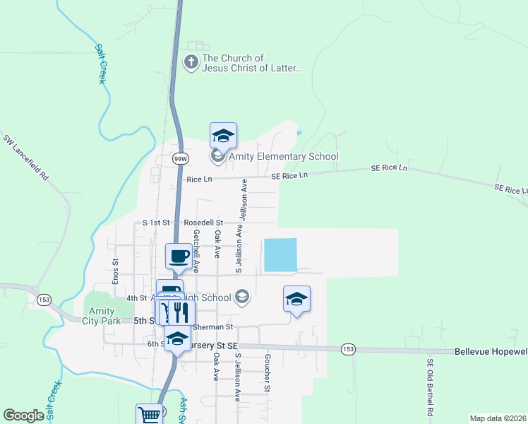 map of restaurants, bars, coffee shops, grocery stores, and more near 409 Wolfe Avenue in Amity