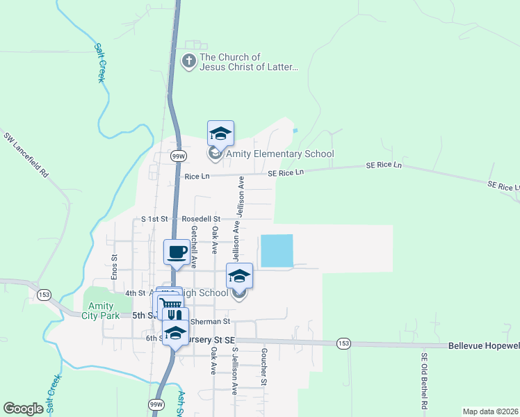 map of restaurants, bars, coffee shops, grocery stores, and more near 409 Wolfe Avenue in Amity