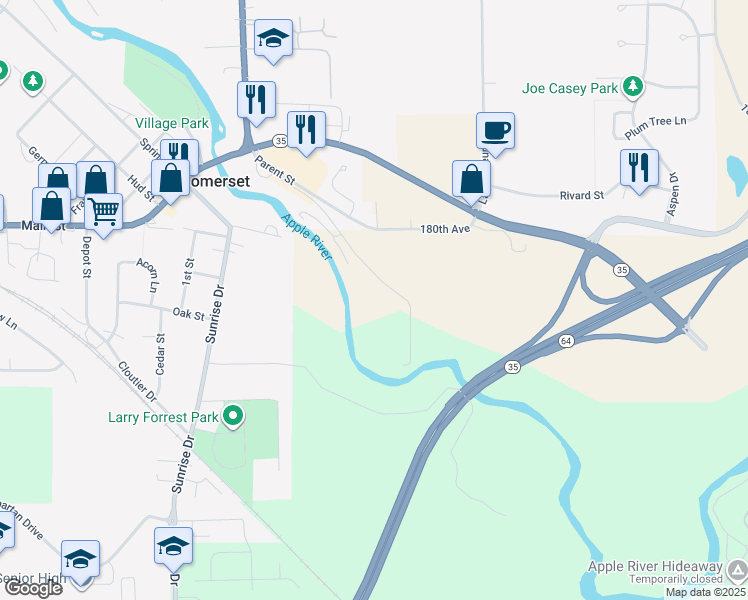 map of restaurants, bars, coffee shops, grocery stores, and more near 667 Parent Street in Somerset