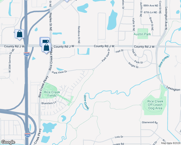 map of restaurants, bars, coffee shops, grocery stores, and more near in Shoreview