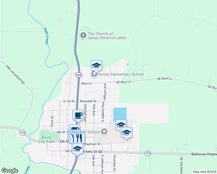 map of restaurants, bars, coffee shops, grocery stores, and more near 406 Waddell Avenue in Amity