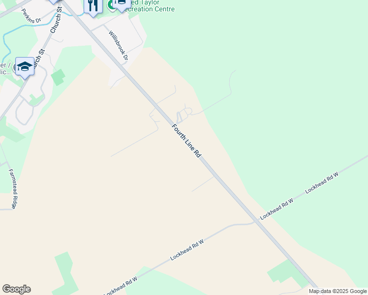 map of restaurants, bars, coffee shops, grocery stores, and more near 6792 Fourth Line Road in Ottawa