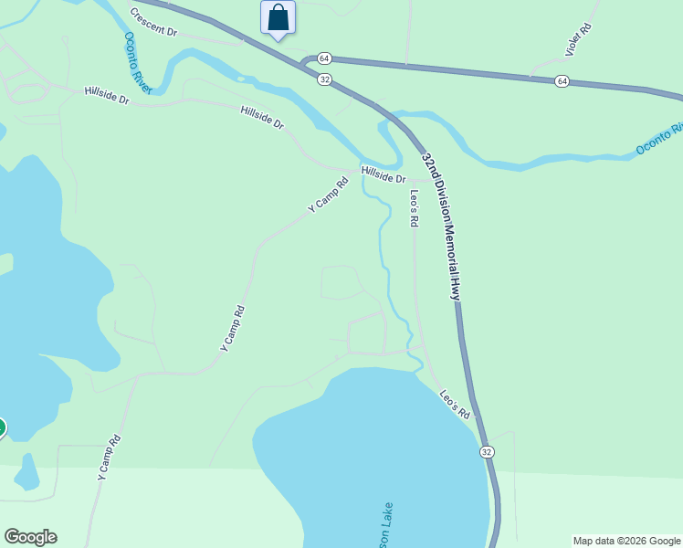 map of restaurants, bars, coffee shops, grocery stores, and more near 12295 Ziereis Lane in Suring