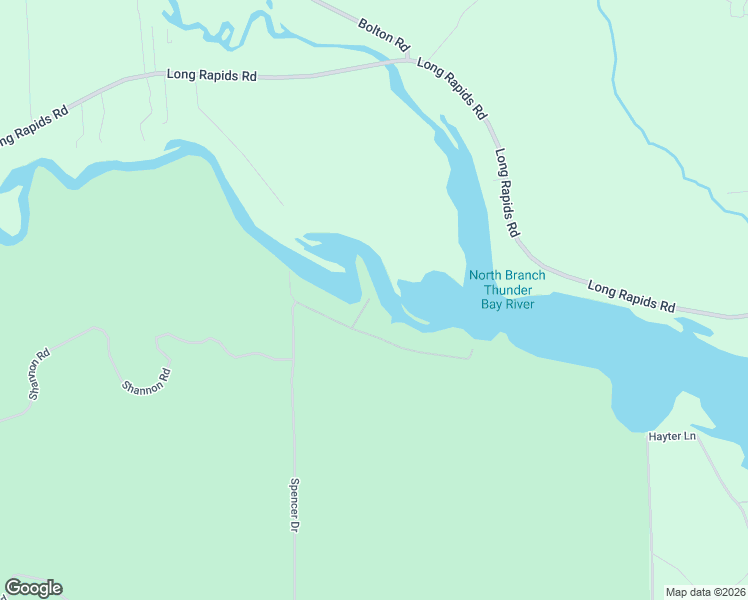 map of restaurants, bars, coffee shops, grocery stores, and more near Macey Lane in Alpena